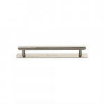 M Marcus Heritage Brass Stepped Design Cabinet Pull with Plate 96mm Centre to Centre